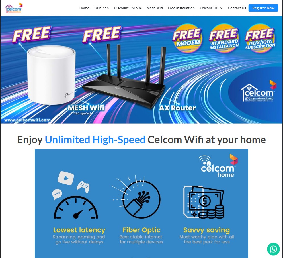 celcom wifi homepage