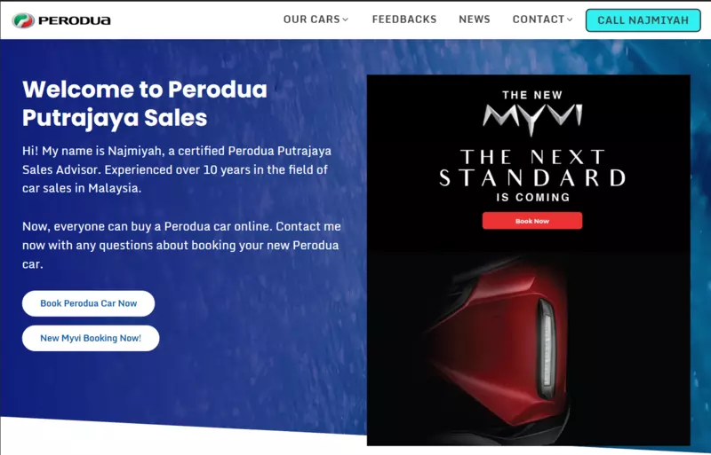 perodua putrajaya sales homepage